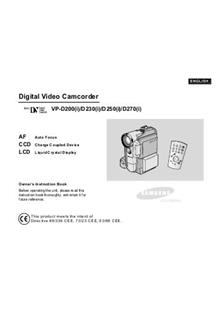 Samsung VP D 230 i manual. Camera Instructions.